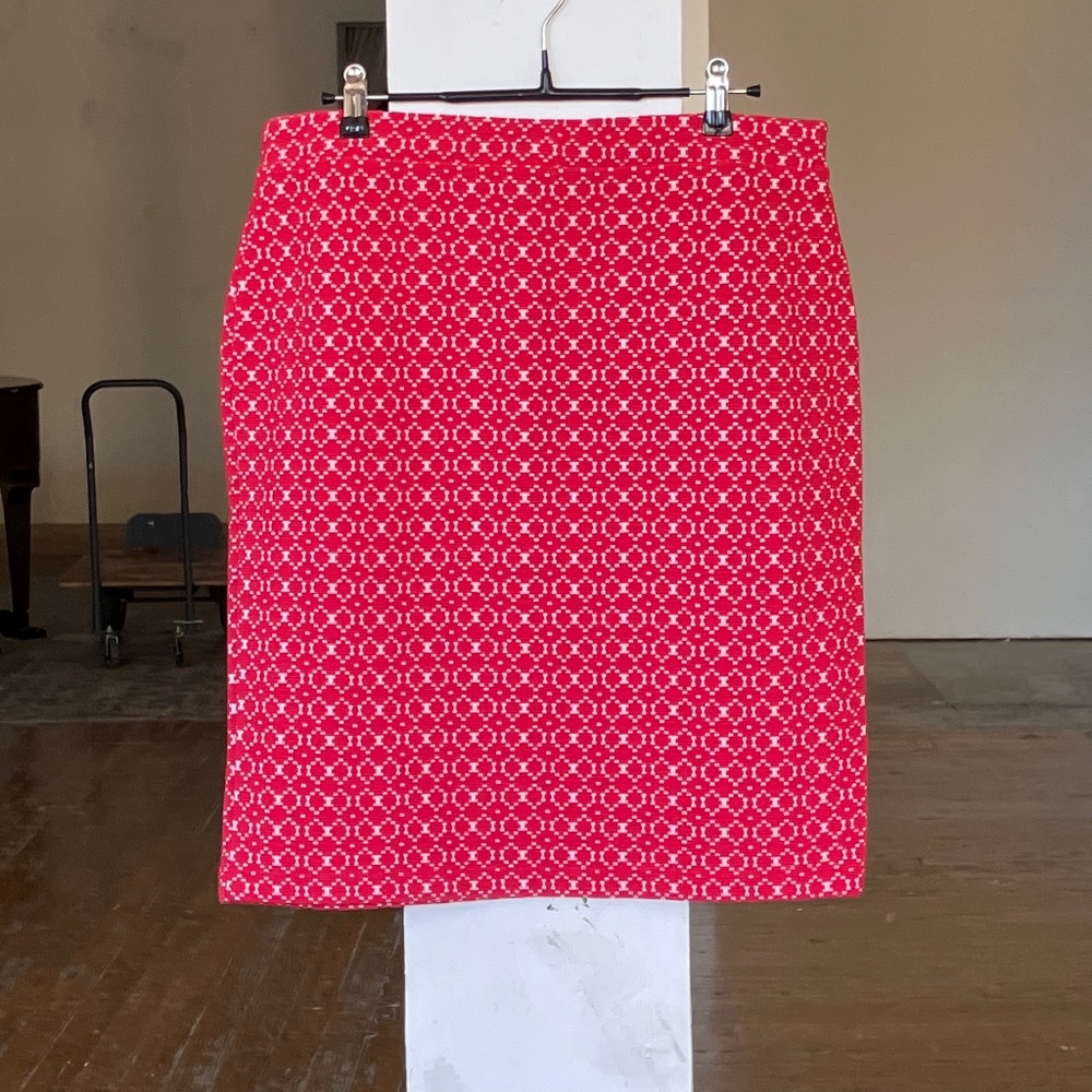 Purple, pink, and white Cotton blend kneelength pencil skirt - Picture 1 of 7